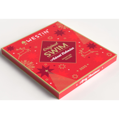 Westin 2025 års adventskalender Original Swim med 24 lådor